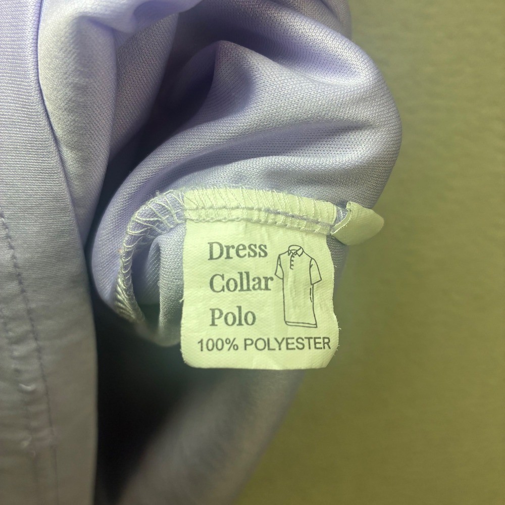 Collars Co Dress Collar Polo Shirt Men L Purple Short Sleeve Golf Preppy Stretch - Picture 8 of 8